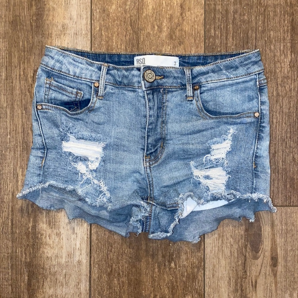 Mid rise jean shorts